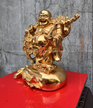 Tượng Phật Di Lặc đồng dát vàng